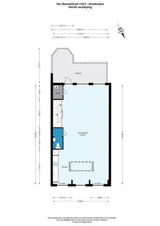 Floorplan - Van Baerlestraat 114-3, 1071 BC Amsterdam